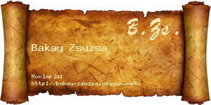 Bakay Zsuzsa névjegykártya